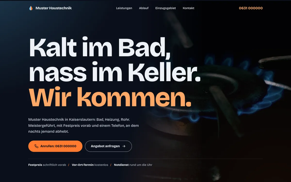 Vorschau der Demo-Website Kräftig und animiert